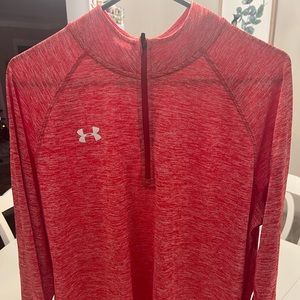 Under Armour Large 3/4 zip red pull over